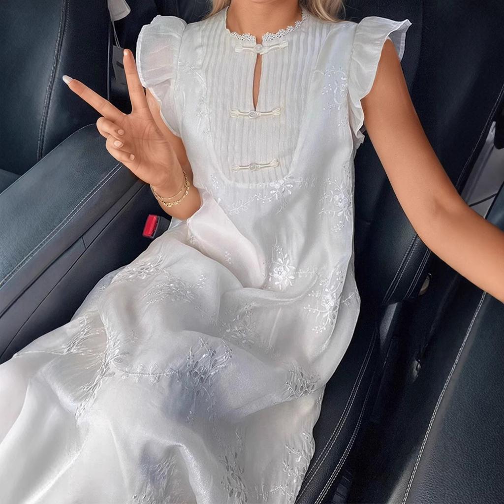 Europe, America, Cross-border Foreign Trade Explosion, Heavy Industry Jacquard Embroidery Dress, New Fashion Temperament Design In Summer 2026