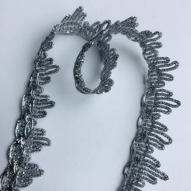 4m/13.12ft Lace Gold Silver Curtain Trim Ribbon HanMade DIY Sewing Sequin Accessory Wedding Craft Clothes Party Decoration Ties Big Wide 2cm Wide