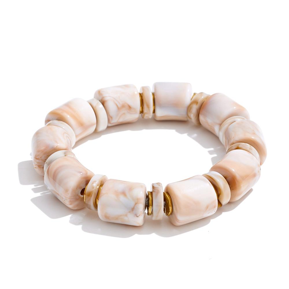 

Yhpup Handmade Beads Waterproof Necklace Jewelry Resin Acrylic Chain Statement Stainless Steel Multi-Color Collar Accessories