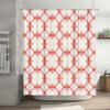 Modern Geometric Printed Waterproof Shower Curtains for Bathroom Decoration Purple White Yellow X Shape Design (200x180cm)