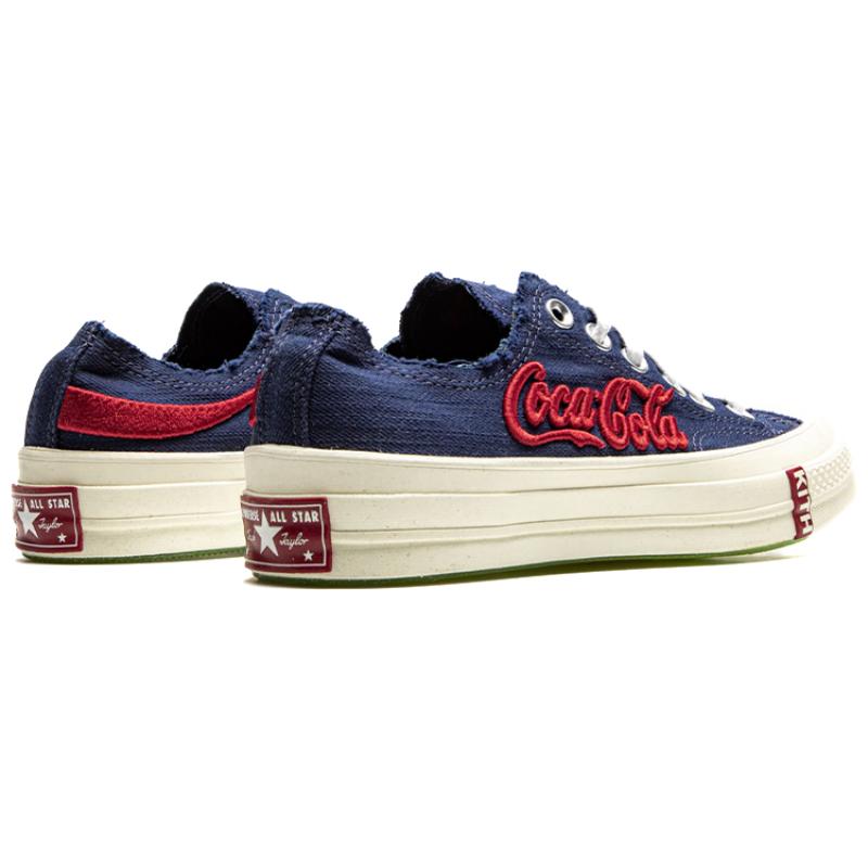 KITH x Coca-Cola x Converse Chuck Taylor All Star "Blu Navy" Scarpe Casual Basse Comode in Tela Unisex Viola Rosso e Bianco