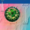 Green Four-Leaf Clover Stained Glass-Style Suncatcher, with Irish Good Luck Charm, Colorful Patterns, Nurseries, Vintage Home Decor Wall for Bar Kit