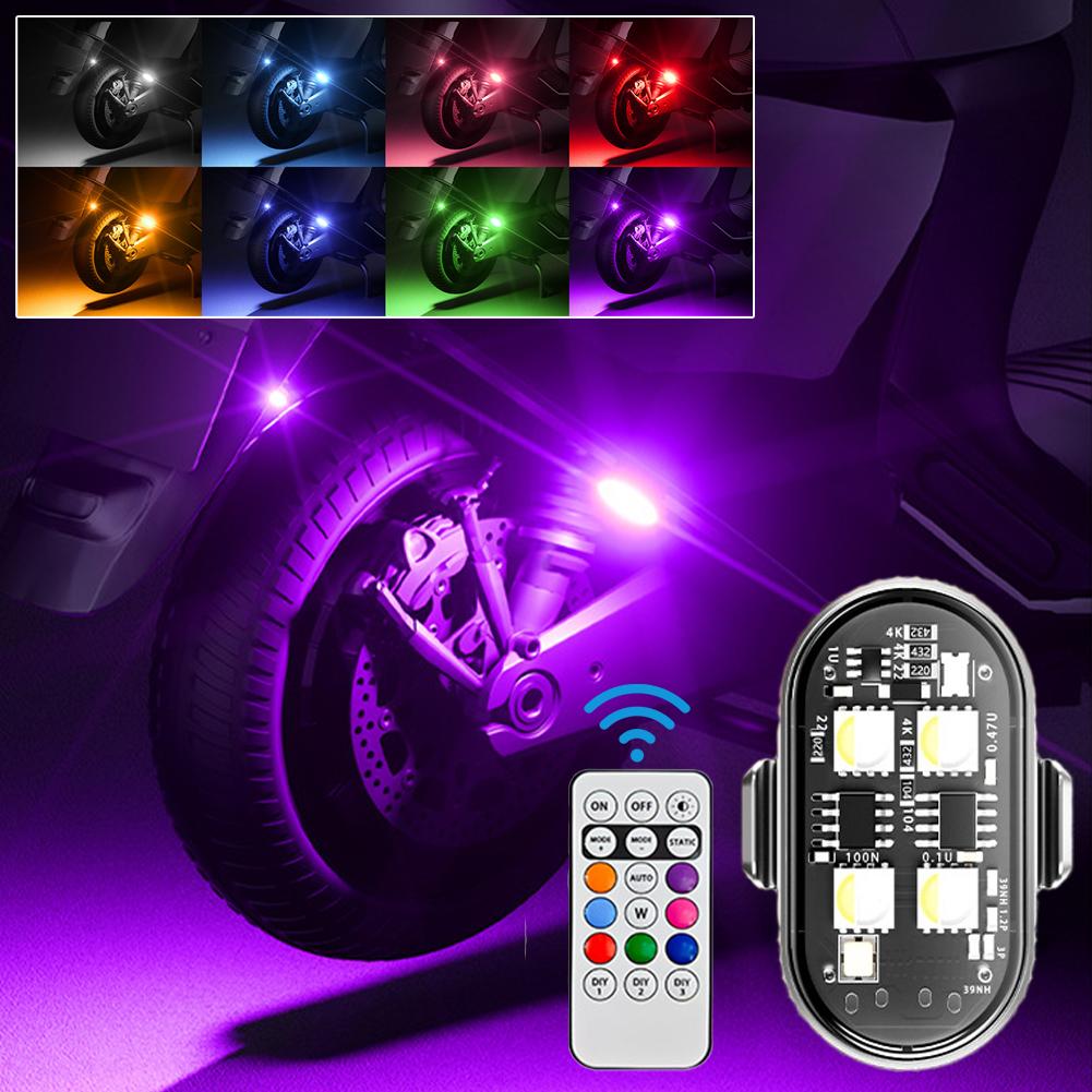 Motorcycle RGB Led Car Strobe Lights LED Flash Position Wireless Light Aircraft Airplane Helicopter Warning Lights Accessories