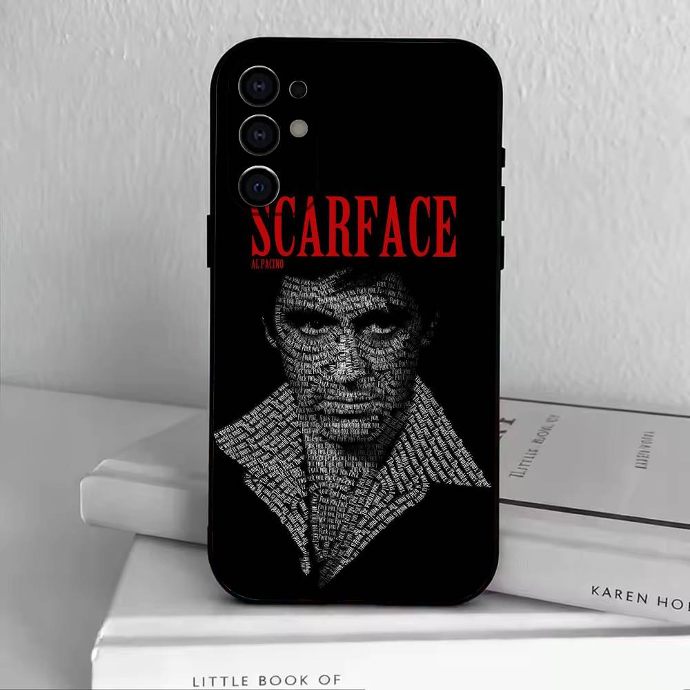 T-Tony Montana Phone Case For Samsung S25,S24,S21,S22,S23,S30,Ultra,S20,Plus,Fe,Lite,Note,10,Black Cover