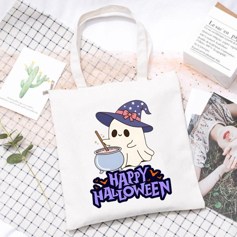Halloween Halloween Printed Canvas Bag Lazy Style Trend Student Leisure Shoulder Bag Large Capacity