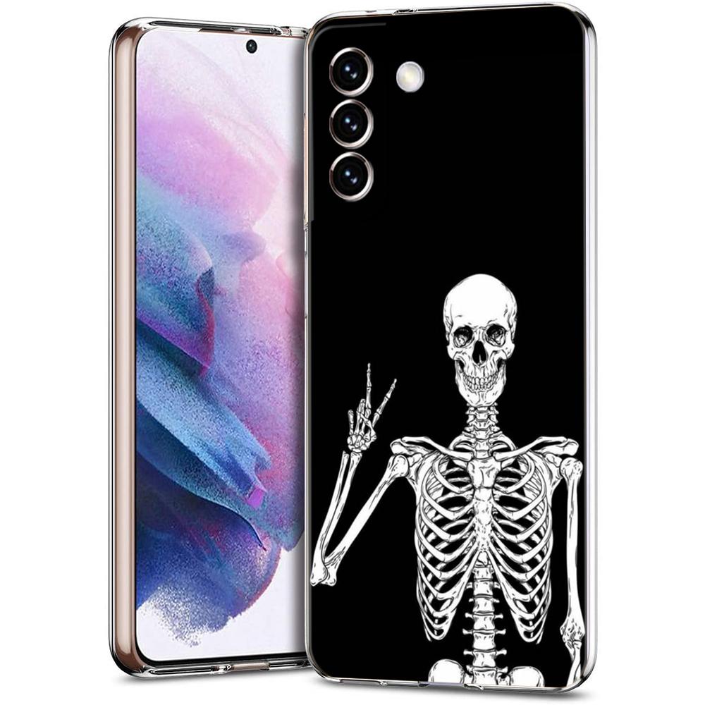 Phone Case For Samsung Galaxy S24 Ultra S23 FE S22 S20 S21 5G S10 S9 Plus S10E S8 Soft Silicone Clear Funny Skeleton Cover