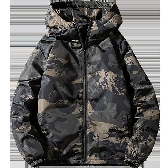Autumn and Winter Plus Size Cotton Jacket Men's Hooded Loose Cotton Jacket Camouflage Cotton Jacket Jacket