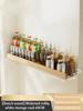Cream Style Kitchen Storage Rack, Wooden Seasoning Rack, Wall Mounted Seasoning Bottle And Jar Supplies, Solid Wood Rack