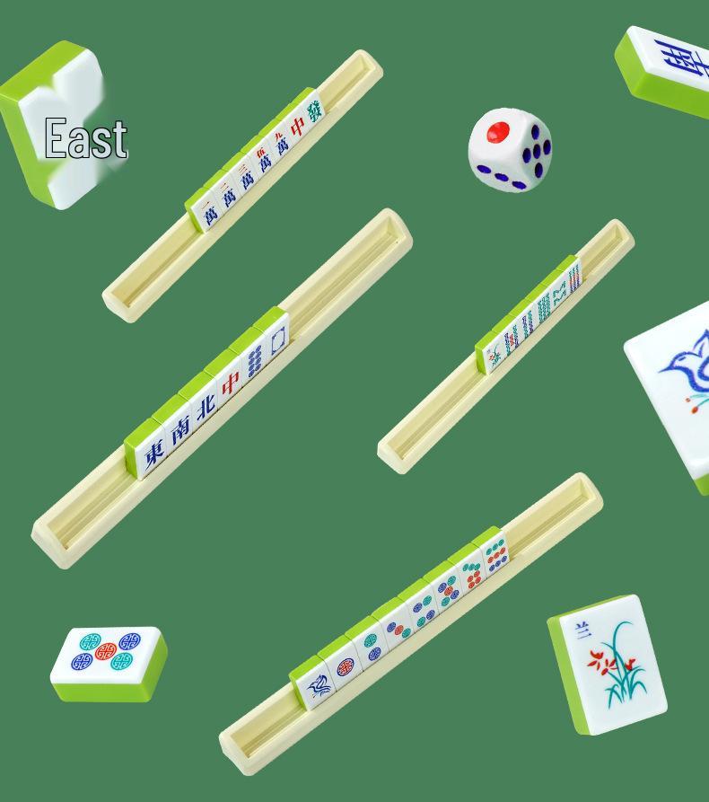 Children's Portable 144-Tile Mahjong Set for Home, Travel, Team Building, Parties, Stress Relief