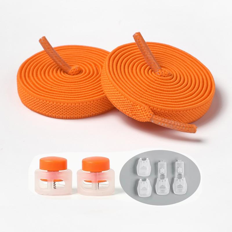 1Pair/3Pair NEW Round Snap Lock Shoelaces Without Ties Kids Flat Elastic Shoe Laces Adult Quick Shoelace Shoe Accessories