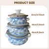 3Pcs Enamel Stockpot with Lid, Stew Bean Simmer Pot, Vintage Nonstick Simmering Pot Cooking Pots