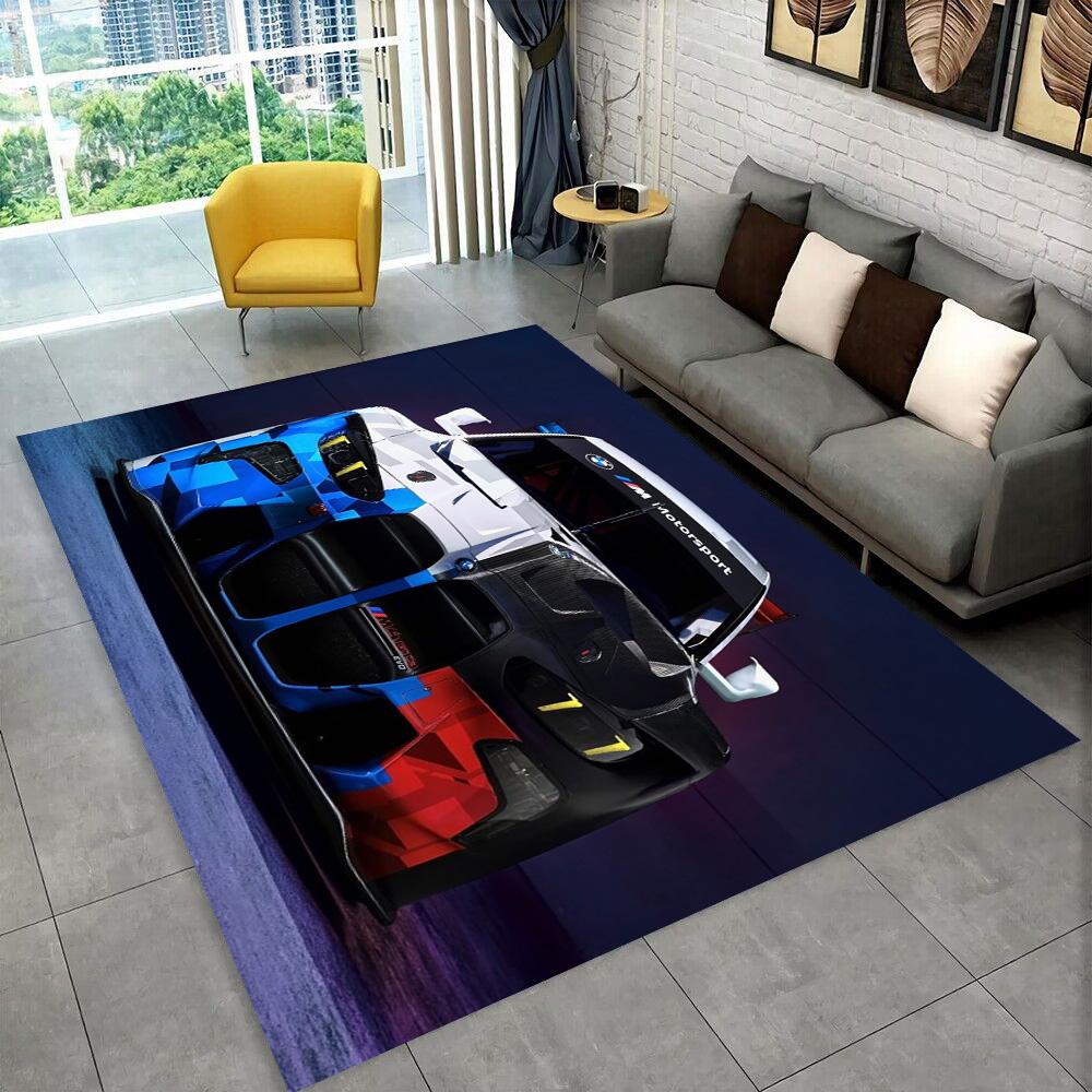 3D E36 Racing Car Motorcycle Rug Carpet for Living Room Bedroom Decor,kids Play Non-slip Decoration for Sofa Doormat Gift