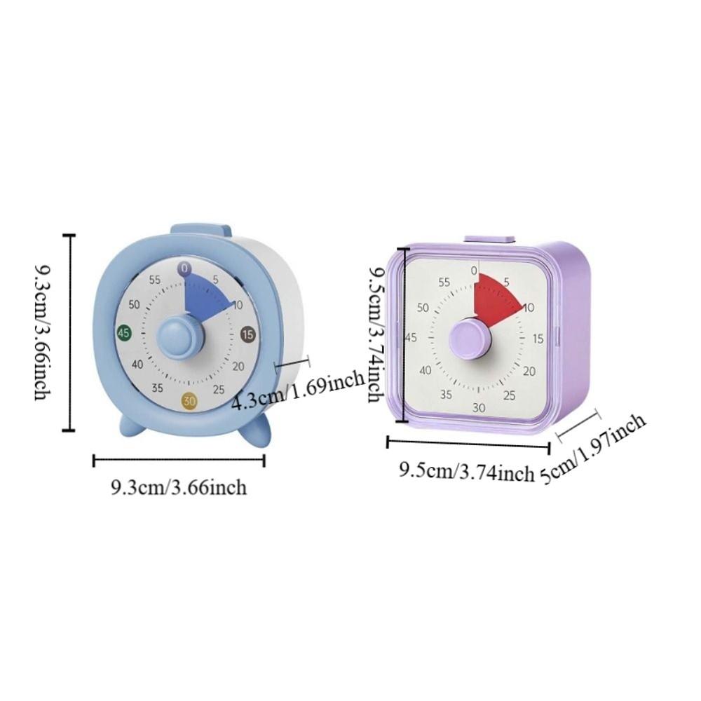60 Minutes Visual Timer Round/Square Kitchen Timer Countdown Alarm Clock  Reading Room