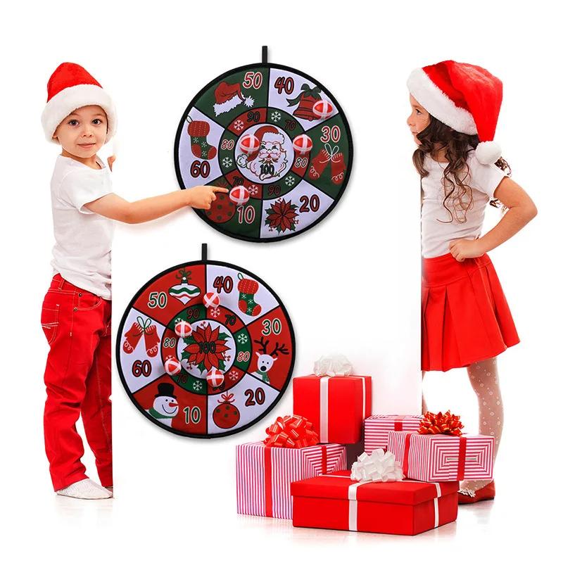 Hot Sale Christmas Home Decor Goods Creative Dart Board Santa Claus Throwing Target Dart Shooting Board Party Game Supplies