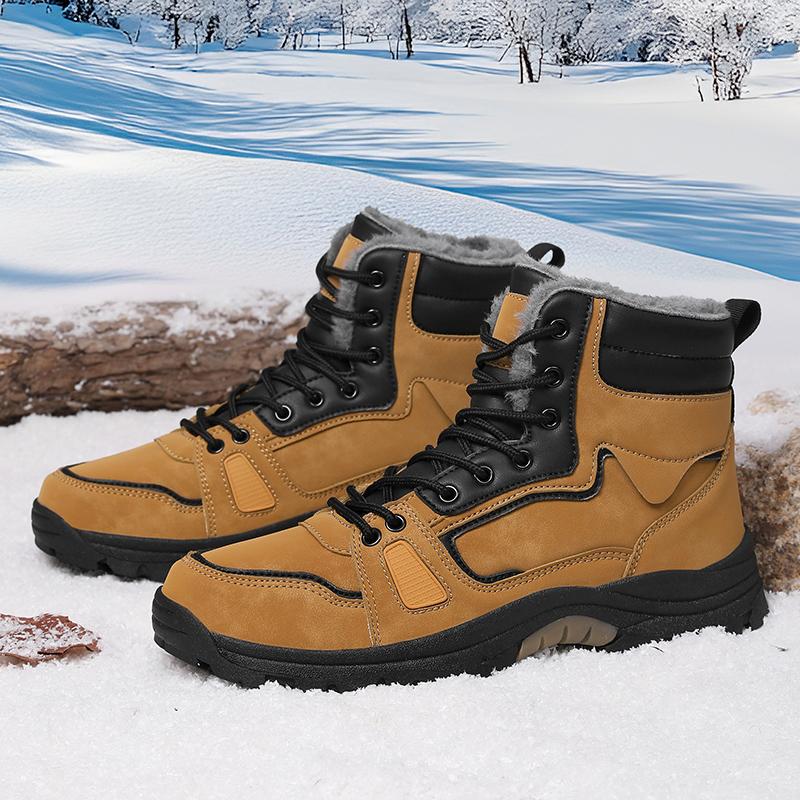 Pánské plyšové vysoké boty, velké velikosti, plyšové teplé ruské zimní boty, velikost 39-47