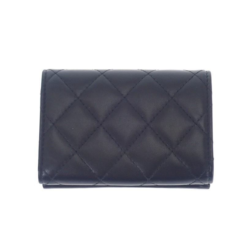 CHANEL  AP0230_B13639 Tri-fold wallet So Black lambskin Women