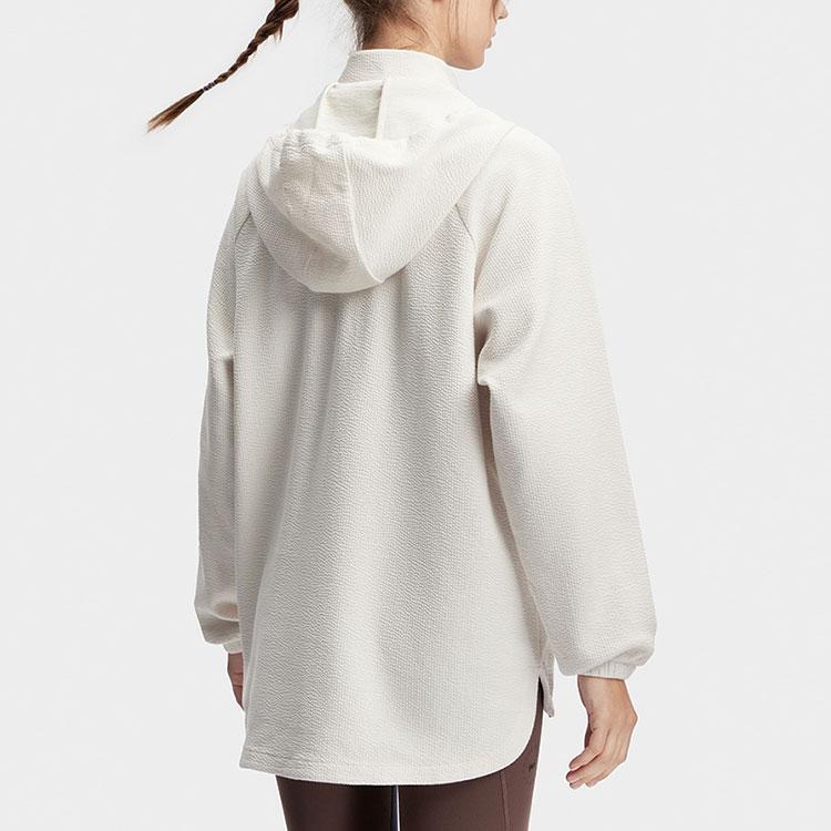 Fila Fitness Series Solid Color Hooded Pullover Sweatshirt Women Sweatshirt Pebble-Gray A11W411201F-GY