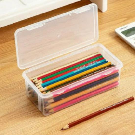

Прозора коробка для зберігання олівців великої місткості та тримач для ручок для кольорових олівців та крейди