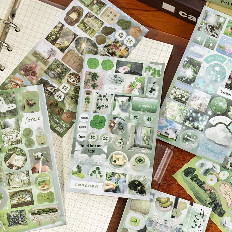 Retro Style Die-cut Sticker Book: Versatile Creative Journal & Card Decoration Stickers
