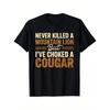 Men's Never Killed a Mountain Lion But Strangulated a Jaguar Graphic T-Shirt Cotton Crew Neck Short Sleeve