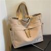 Women’s Canvas Tote Bag Large Capacity Shoulder Handbag Casual Crossbody Bag Multi Pocket Shopper Tote with Zipper for Work Travel School Shopping