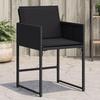 VidaXL Garden Chairs Set of 4 with Cushions Black Wicker 4007476