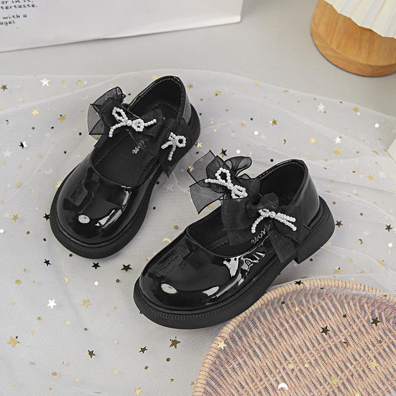 

Girls small leather shoes 2025 new spring and autumn children s princess shoes soft-soled baby girl shoes foreign style single shoes performance shoes 24