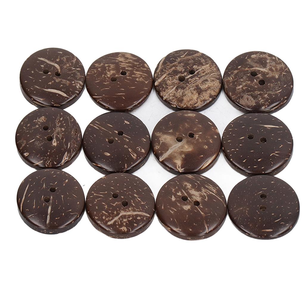 50pcs Wooden Buttons Round Coconut Texture Double Hole Composite Wood 25mm DIY Sewing Buttons for
