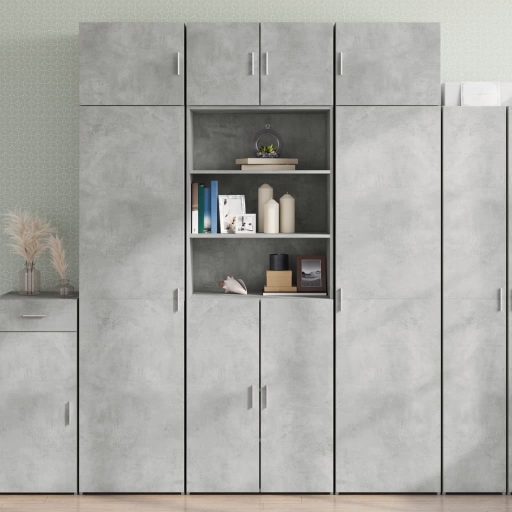 Tall Cabinet Concrete Grey 70 X 42.5 X 225 Cm Particleboard