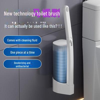 Wall-Mounted Disposable Toilet Brush for Home Bathroom Cleaning