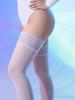 1 Pair Solid Color Peacock Lace Thigh High Socks, Women'S Anti-Slip Long Stockings, Silicone Band Non-Slipping, Reinforced Lace