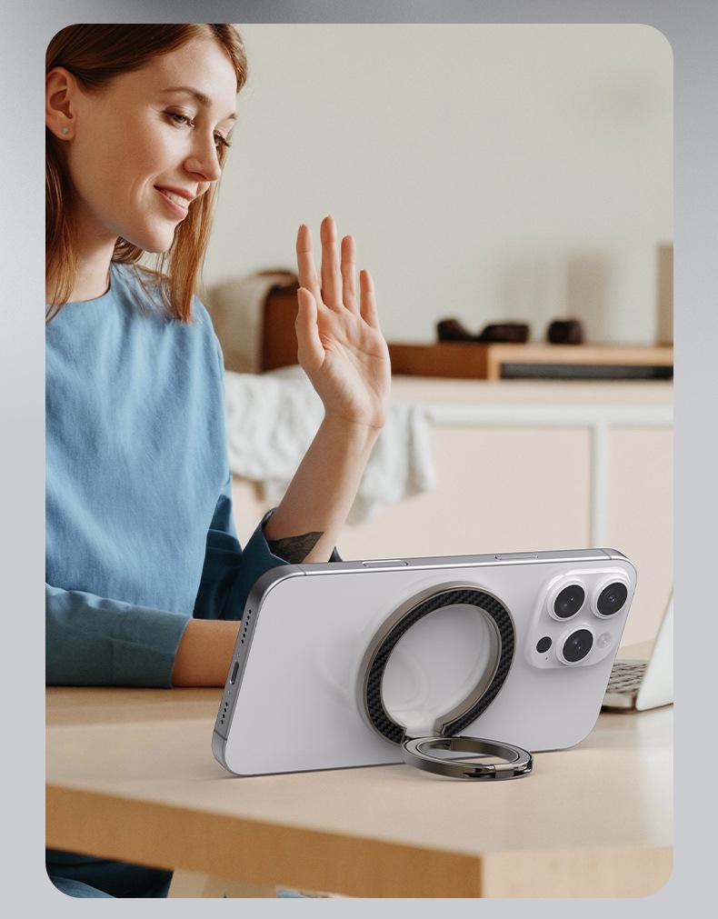 MagSafe Three-Fold Double-Sided Magnetic Phone Ring Holder for Apple & Android