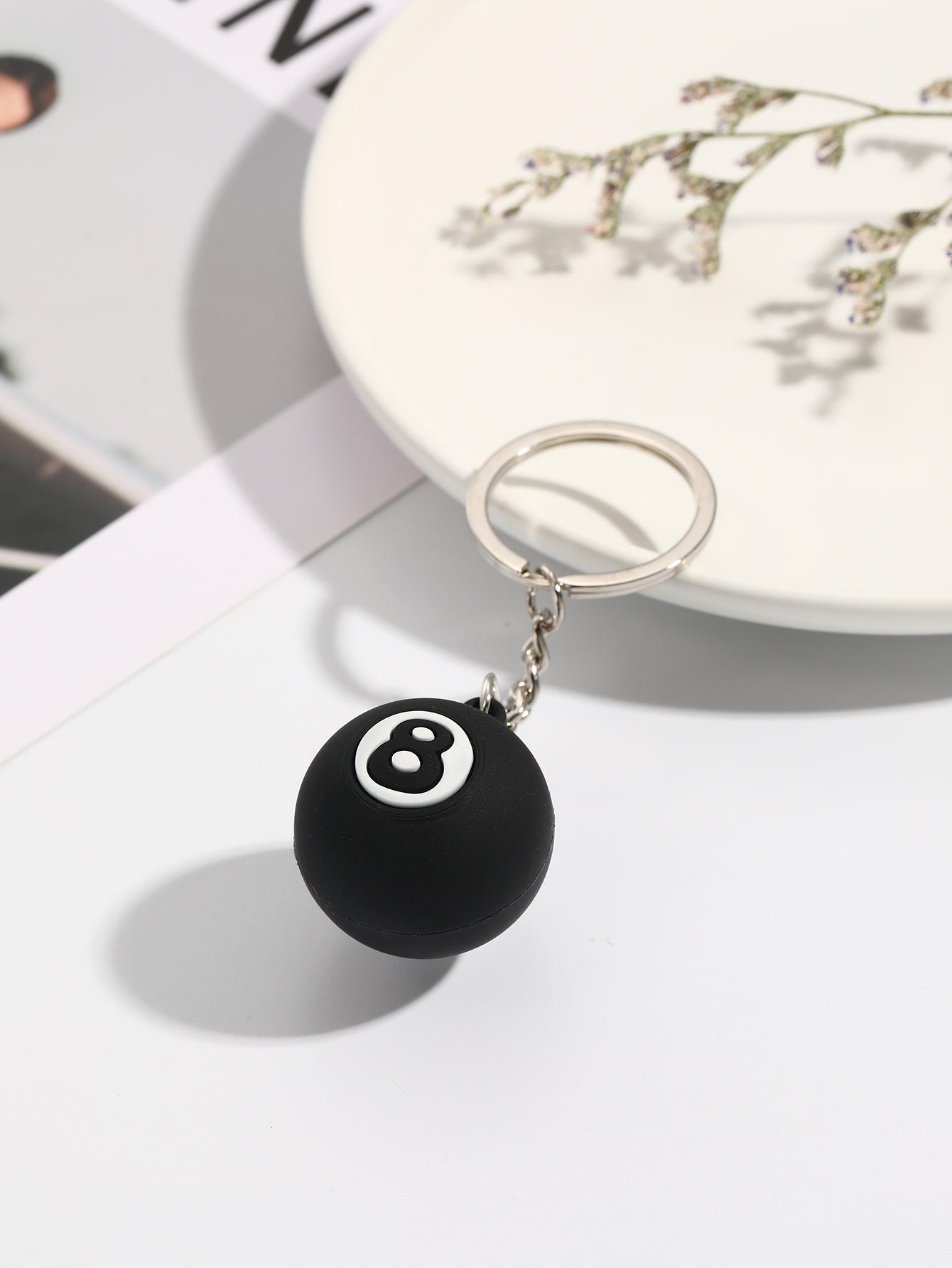 

Очаровательный плюшевый брелок в виде бильярдного шара - Креативный, изысканный подвес для автомобиля и украшение для рюкзака, подарок