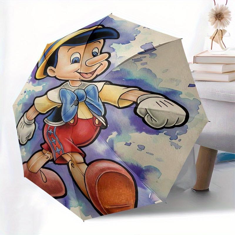 

Pinocchio Automatic 3-Fold Umbrella Design, Cute Cartoon Pattern, Portable Outdoor Umbrella, Perfect, Holiday Gift for Disney fans.O087