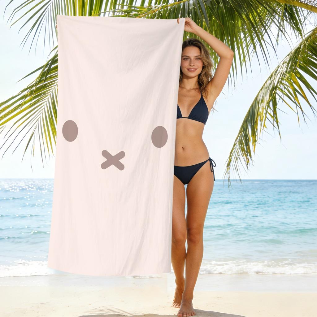 New Cute Rabbit Printed Microfiber Beach Towel Quick Dry Soft Bath Towel For Kids