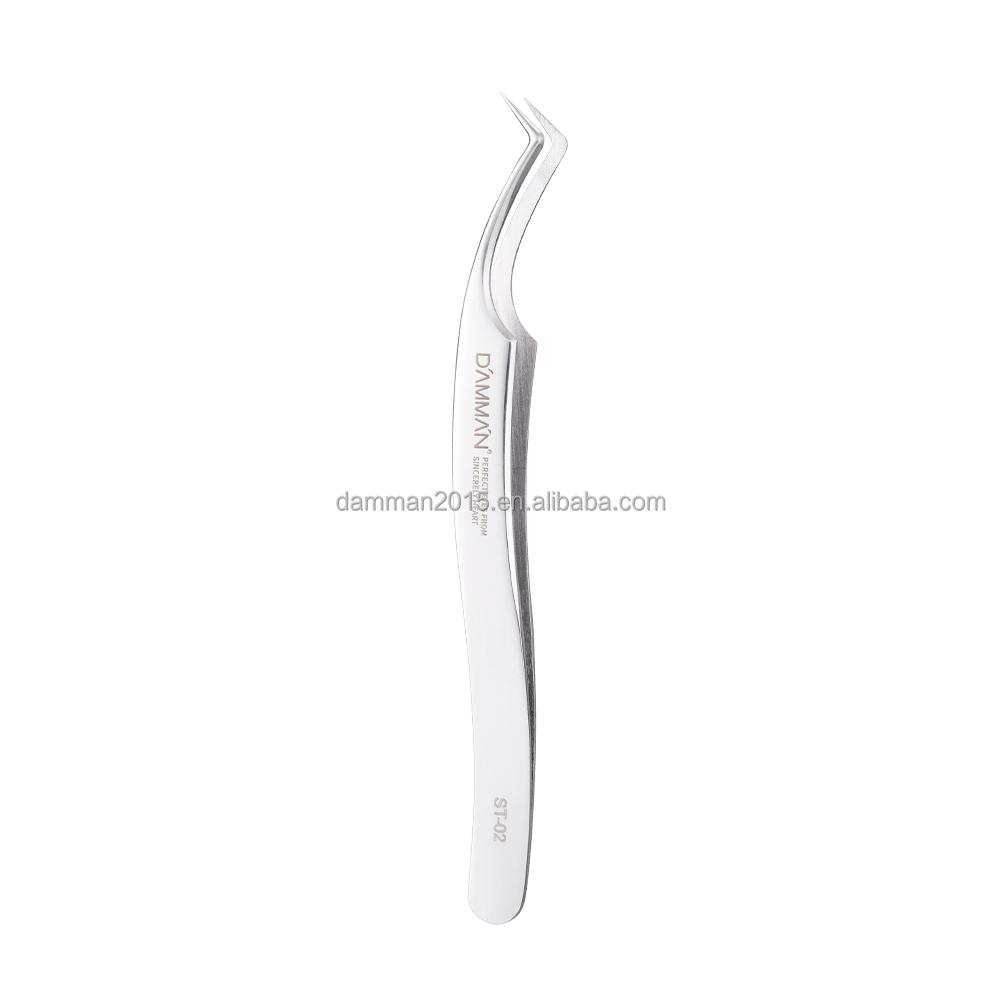 Free Shipping DAMMAN Stainless Steel Eyelash and Eyebrow Tweezers with Pointed Tip for Lash Extensions