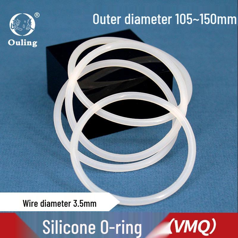 White Silicone O-ring - Sizes: 105/110/115/125/135/140/145/150mm, 3.5mm Wire Diameter OD 105*3.5mm (1pc) White Silicone O-ring
