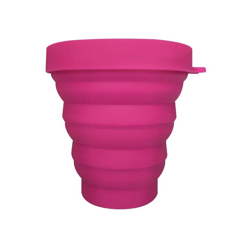 Practical 150ml Portable Silicone Retractable Folding Cup With Lid Telescopic Collapsible Drinking Cup Outdoor Travel Water Cup