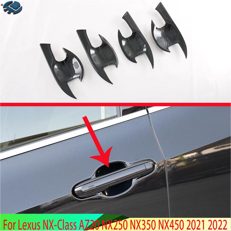 For Lexus NX-Class AZ20 NX250 NX350 NX450   Carbon Fiber Style Door Handle Bowl Cover Cup Cavity Trim