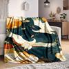 1 Stück leichte Flanelldecke mit Kranich- und Blumenmuster, bequeme und warme Decke, für Büro und Camping, Sofa, Bett, Wohnzimmer076