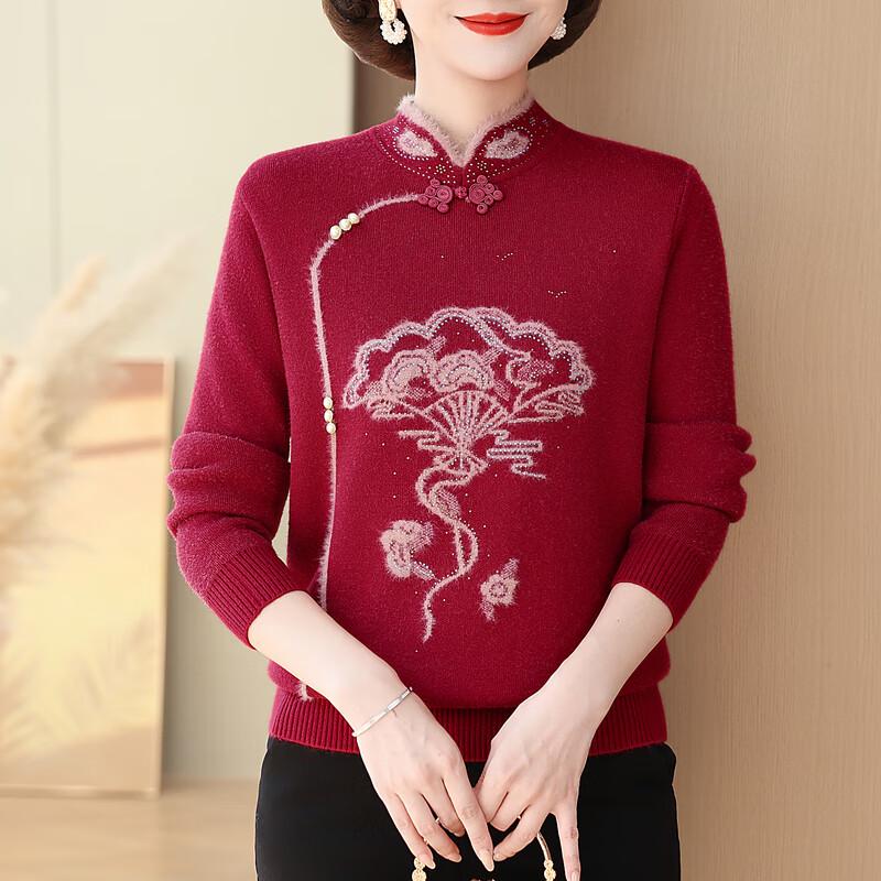 Ronghua Women's Winter Plus Velvet Knit Sweater