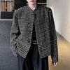 INCERUN Autumn Elegant  Men Long Sleeve Casual Plaid Buttons Texture Jackets Coats
