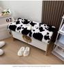 Rabbit Plush Shoe Changing Stool with Cushion and Mat