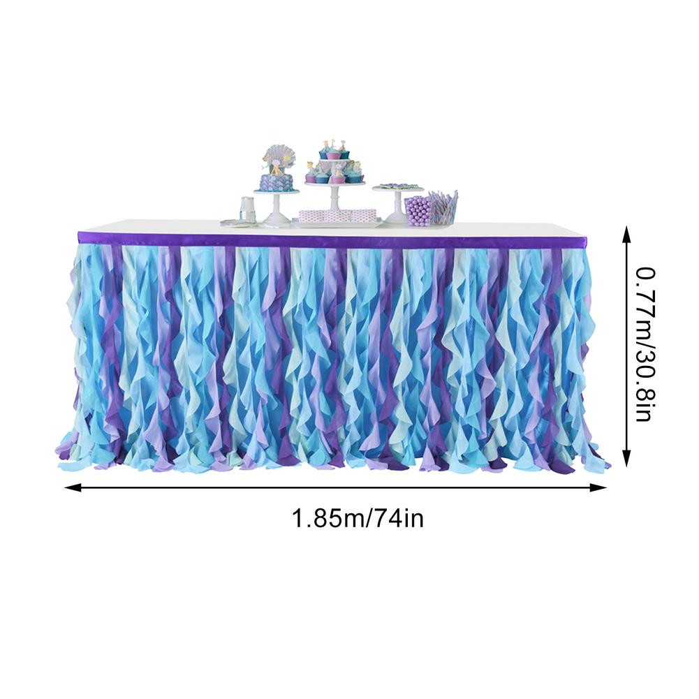 6FT Wedding Party Tutu Tulle Table Skirt Cover Tableware Cloth Baby Shower Party Home Decor Table Skirting Birthday Party