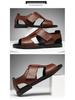 Men's 2024 Open-Toe Roman Sandals: Trendy, Breathable Cowhide Beach Shoes