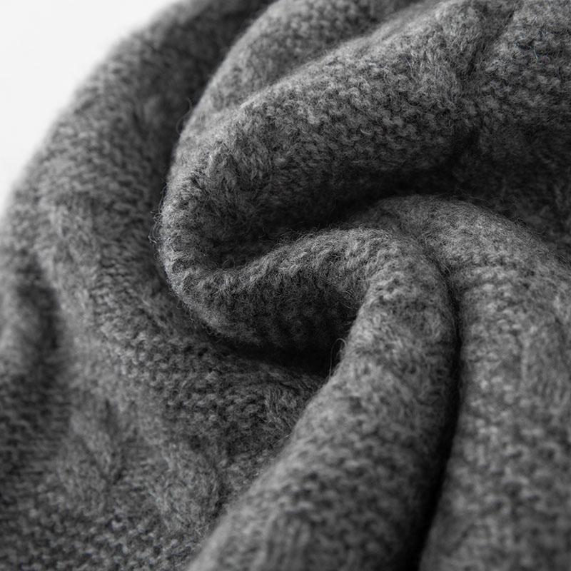 Women 100% Pure Cashmere Beanie Hat Cable Knit Fuzzy Texture Winter Warm Soft Slouchy Skullies Cap Cold Weather Accessory