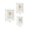 Rose Relief Photo Frame, White Plastic Poster Display Frame for Home Decor Gifts Birthday Graduation
