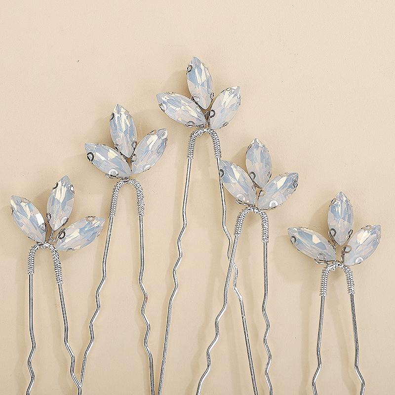 5 Pcs Rhinestones Little Simple Bride Wedding Hair Pins Purple Bridal Hair Piece Wedding Hair Accessories for Women and Girls