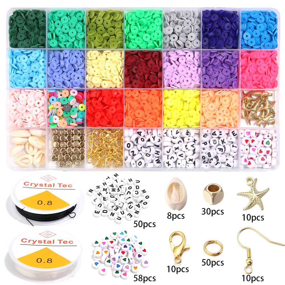 28/48 Grids Glass Beads Seed Beads Polymer Clay Beads Loose Spacer Beads Jewelry Making Kits DIY Necklace Bracelet Beads Kit