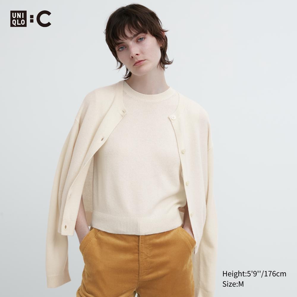 

UNIQLO Кашемировый короткий свитер без рукавов с круглым вырезом